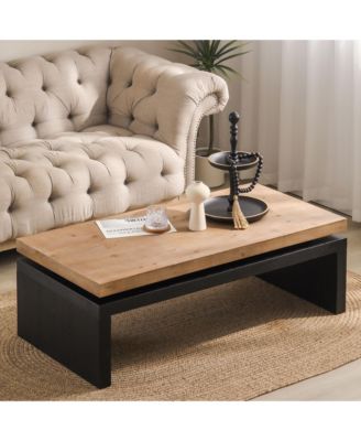 Wood 2-Tier Living Room Coffee Table