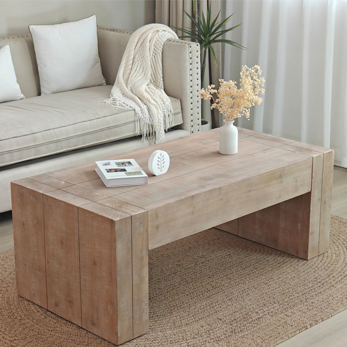 Streamdale Furniture Natural Wood Living Room Table Versatile Tea Table, Rustic Wood Coffee Table