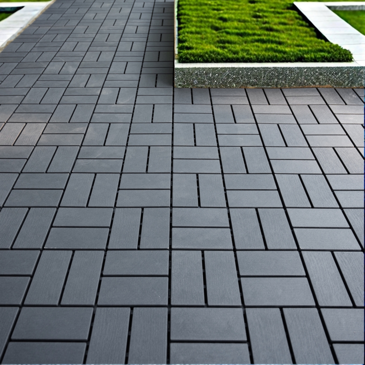 27 Pack Interlocking Plastic Deck Tiles - 12" x12" Square - Waterproof Outdoor - Poolside Balcony Backyard Decking Tiles