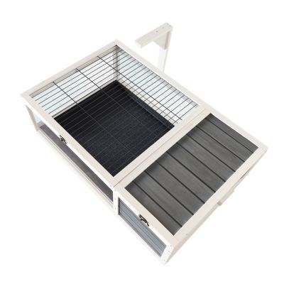 39.5" Wood Tortoise House Indoor Turtle Habitat Reptile Cage for Lizards, Geckos, with Removable Waterproof Tray, Light Support, Acrylic Window