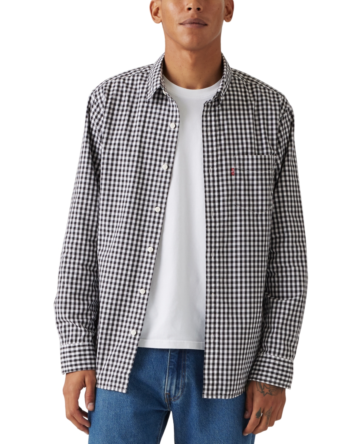 Levi's Classic One Pocket Standard Fit Shirt In Susannah Plaid Frost Grey
