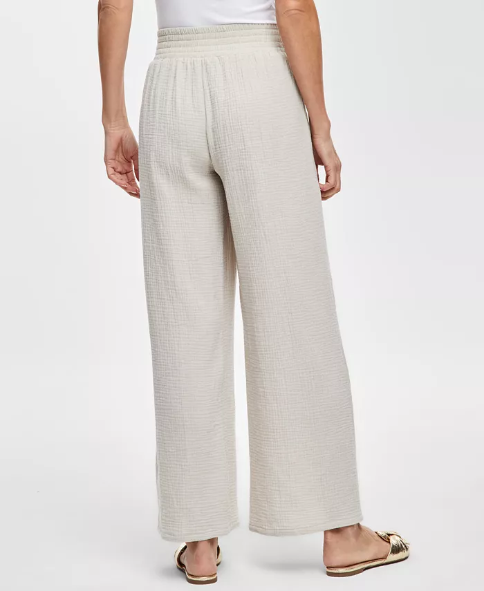 Women's Wide Leg Cotton Gauze Pants - thumbnail 7