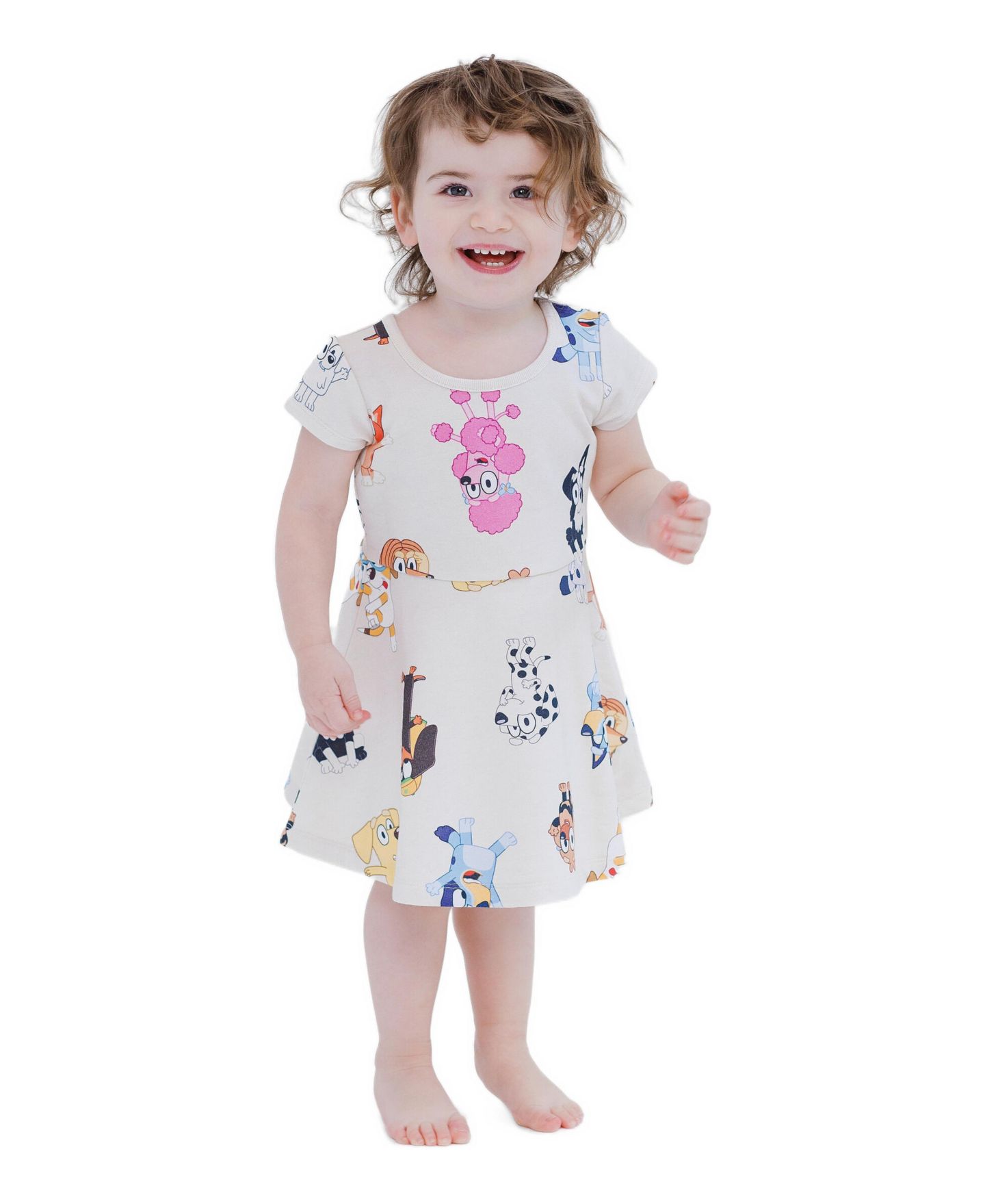 Платье Bluey Character Print Dress Infants to для девочек, цвет: Бежевый — фото 5