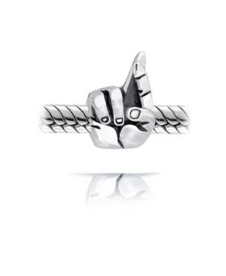 Symbol of Good Luck Fingers Crossed Charm Bead .925 Sterling Silver