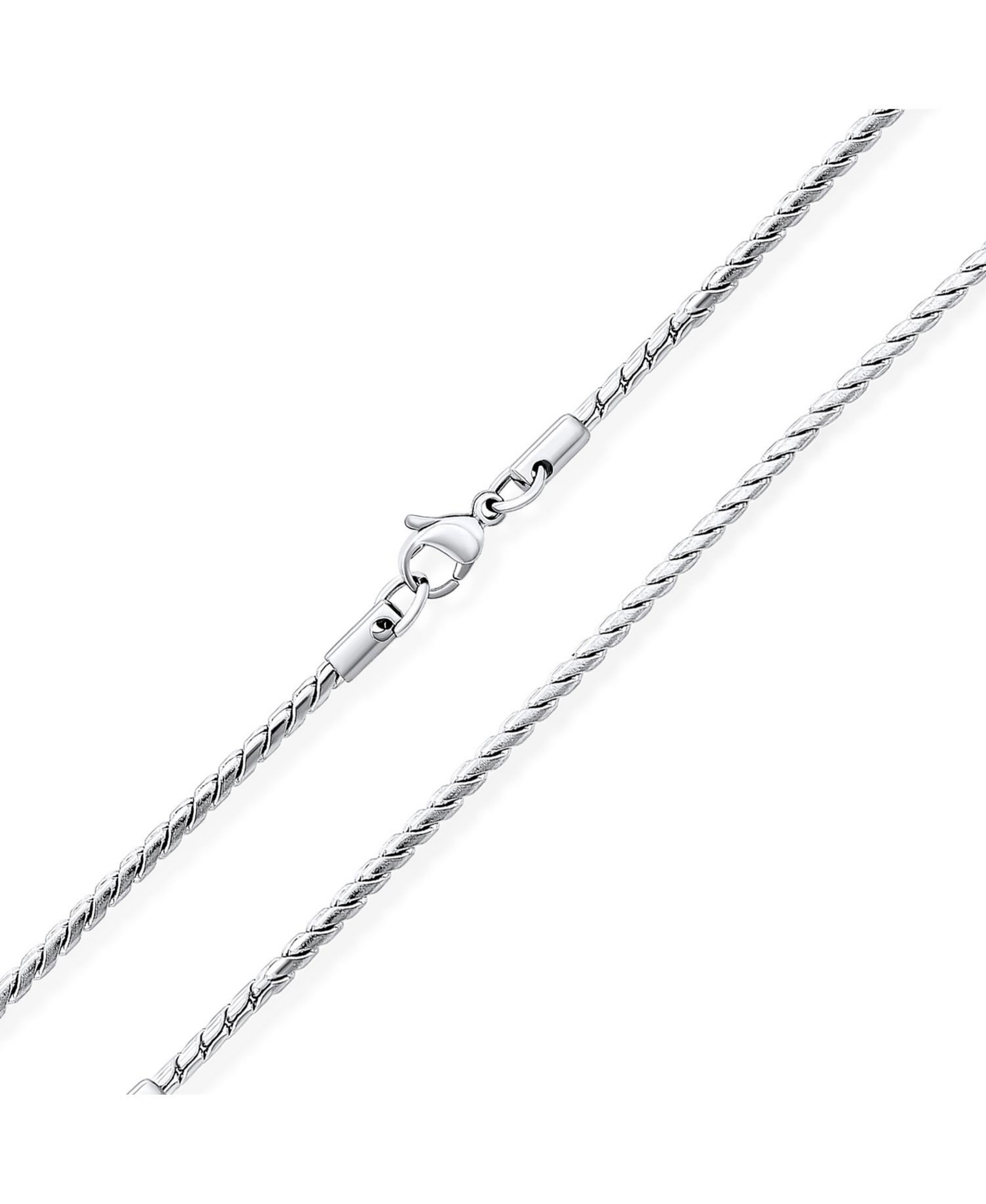 Thin Strong Simple Serpentine Chain Necklace Silver Tone Yellow Gold Plated Stainless Steel - Silver tone