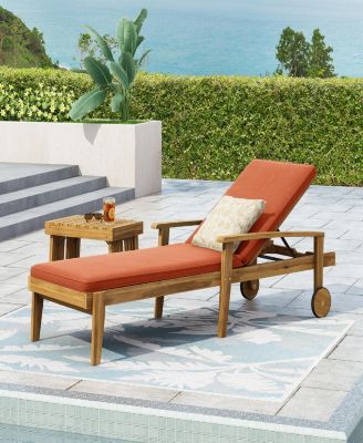 Streamdale Acacia Wood Chaise Lounge with Adjustable Cushions