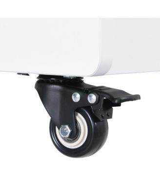 Streamdale White Mobile Side Table with Drawer and Shelves