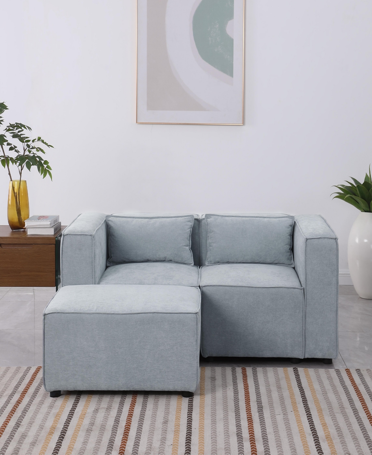 Streamdale Furniture Ultra-Cozy Chenille Sofa: Customizable Comfort, Sleeper Bed, and Ottoman