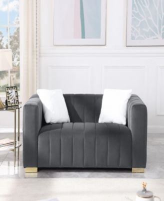 Grey Modern Chesterfield Loveseat