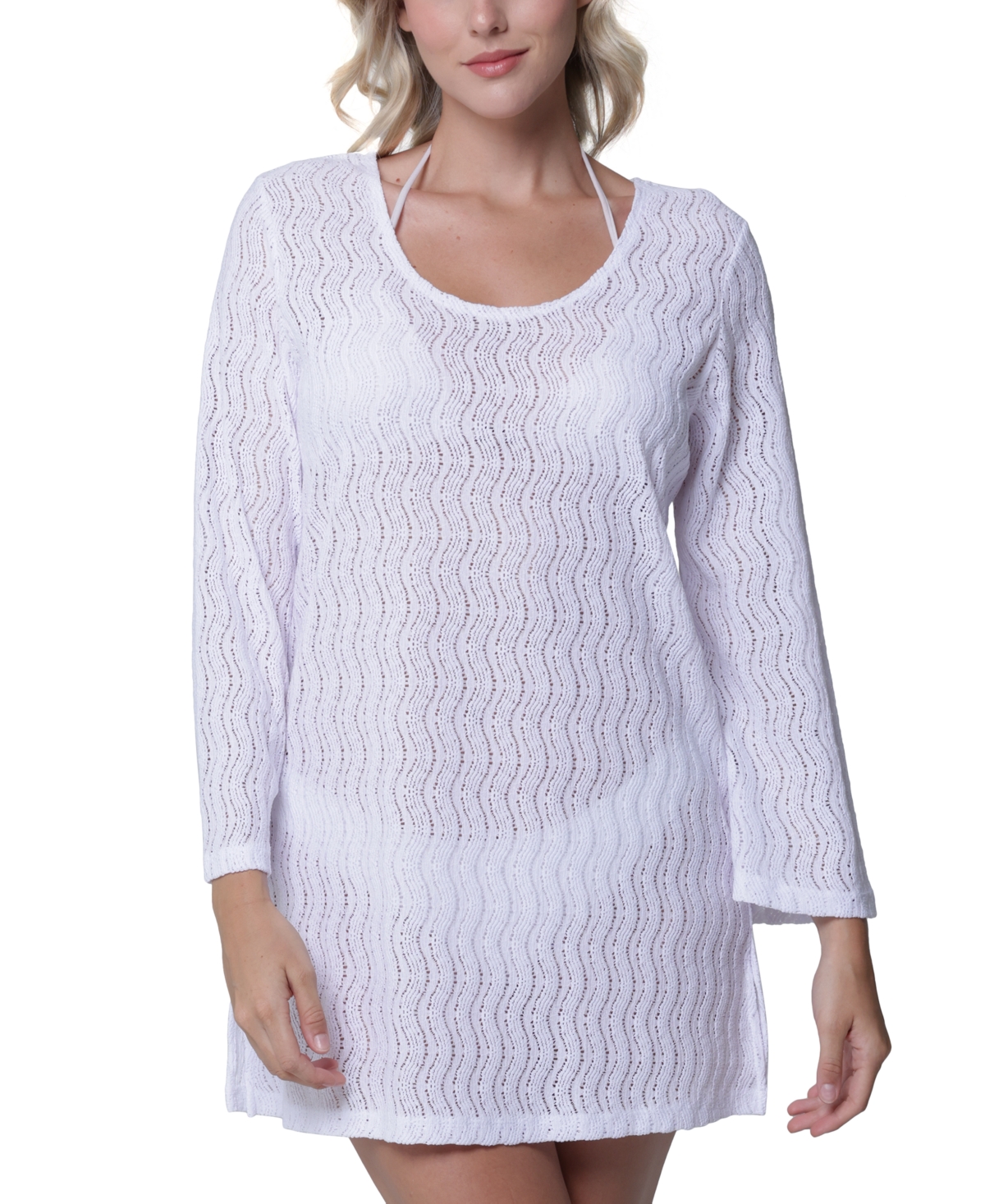Women's Bell-Sleeve Cover-Up Tunic - White
