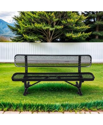 Streamdale 6 ft. Outdoor Steel Bench with Backrest in Black