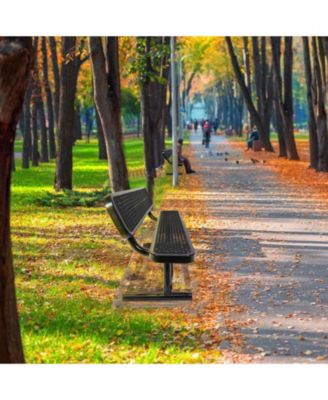 Streamdale 6 ft. Outdoor Steel Bench with Backrest in Black