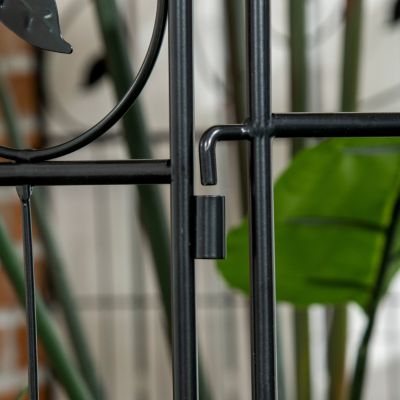 Garden Fence, 4 Pack Steel Fence Panels, 11.5' L x 43" H, Rust-Resistant Animal Barrier Decorative Border Flower Edging for Yard, Landscape, Patio, Outdoor Decor, Square Vines