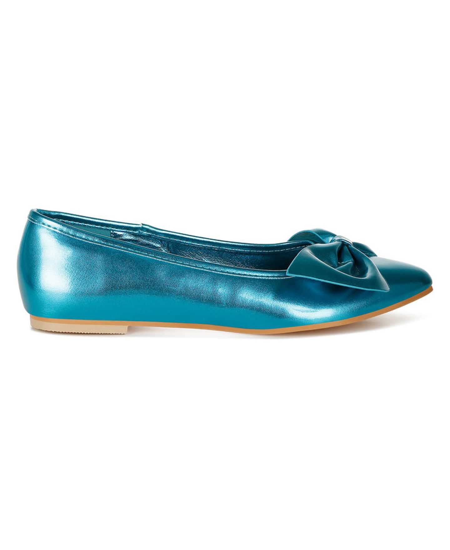 Женские балетки Rag & Co Bromelia Metallic Pleather Bow Ballerinas, цвет: Синий — фото 3