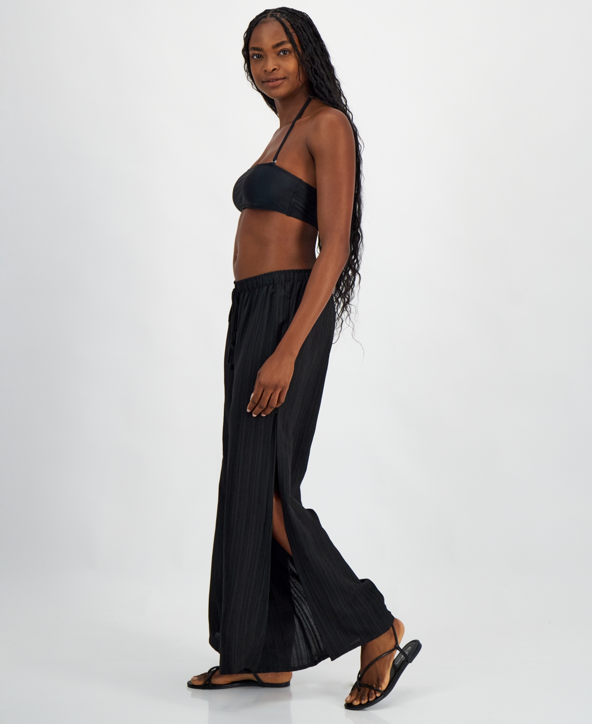 J Valdi Women's Cancun Wide-leg Swim Cover-up Pants In Black