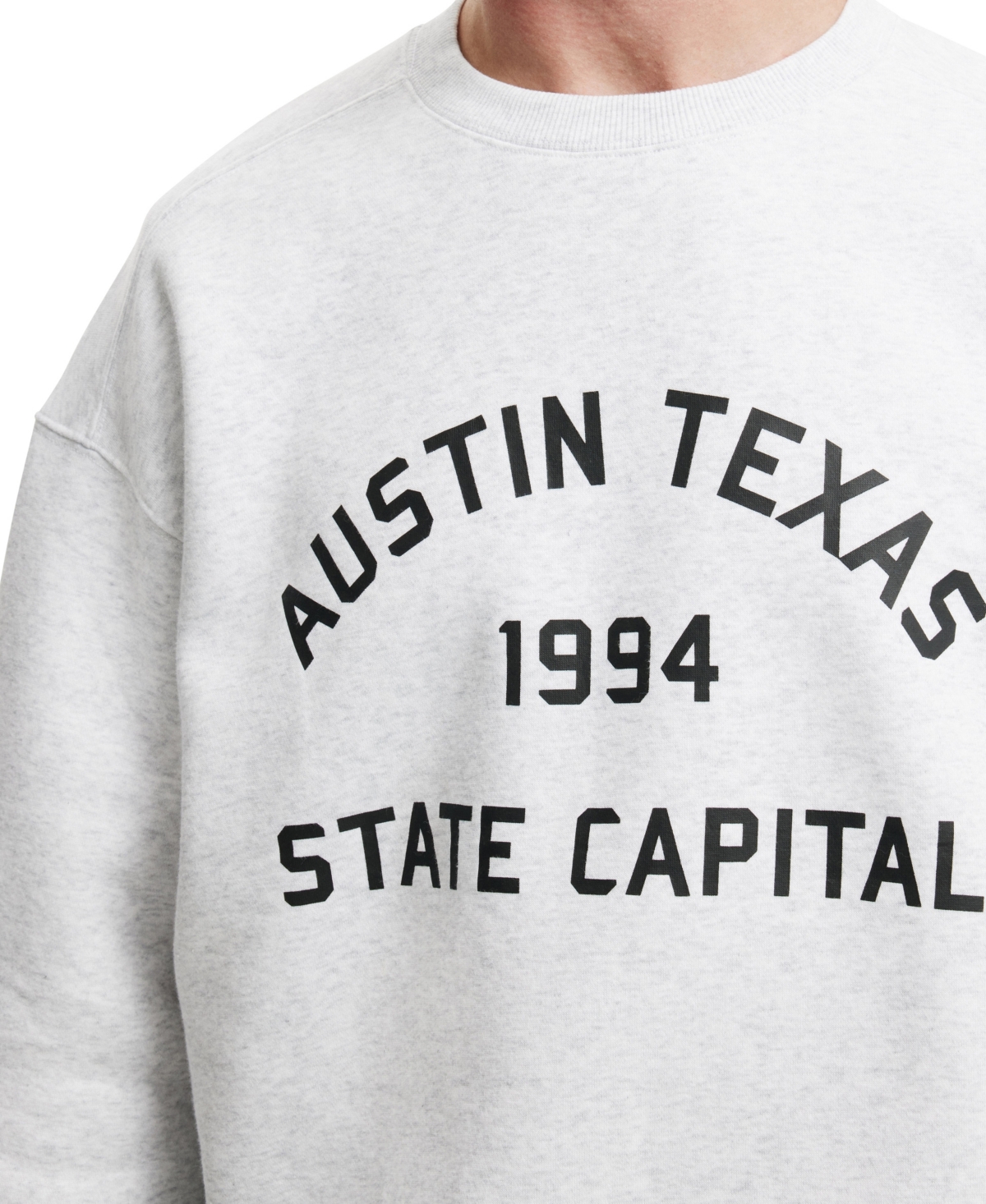Cotton On Men's Box Fit Graphic Crew Sweatshirt -Austin Texas