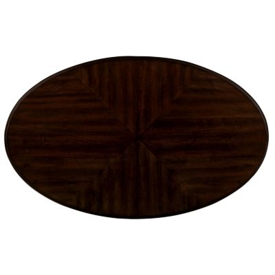 Oval Wood Coffee Table with Open Storage Shelf