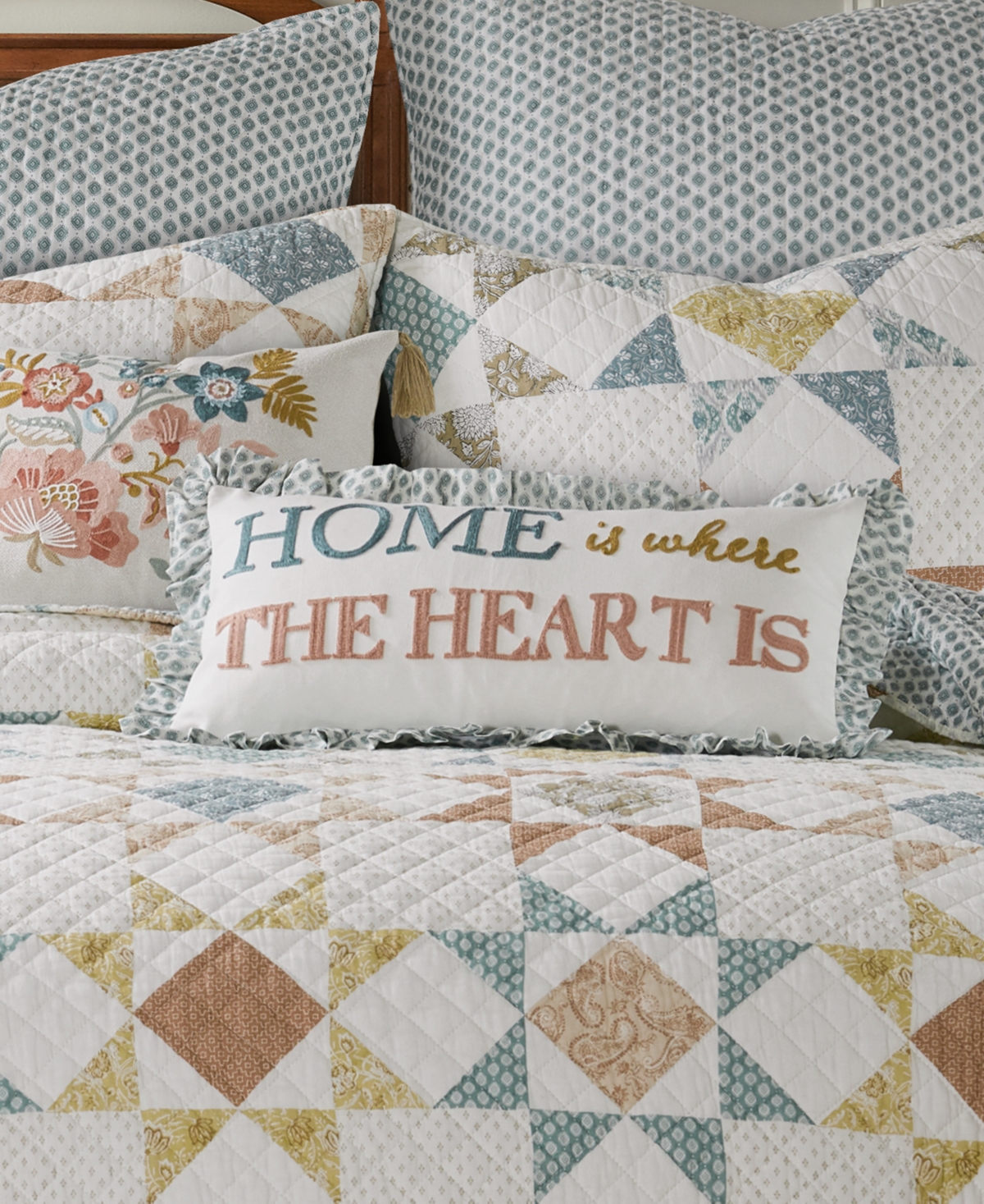 Levtex Lottie Ruffle Decorative Pillow, 12" X 24" In Multi Color