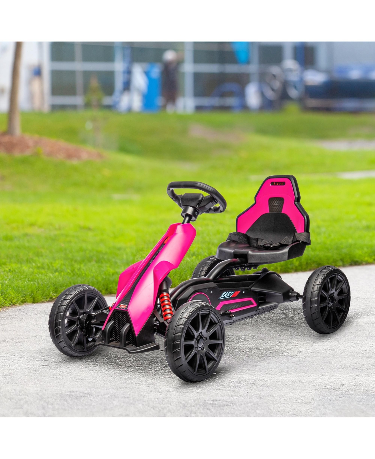 Streamdale Furniture 12V Electric Go Kart for Kids, Outdoor Ride-On Toy with Forward Backward Drive & Adjustable Speed, Gift for Child 3-8 Years Old