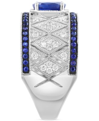 Diamond (3/8 ct. t.w.) & Sapphire (1-1/4 ct. t.w.) Ring in Sterling Silver (Also in Ruby)