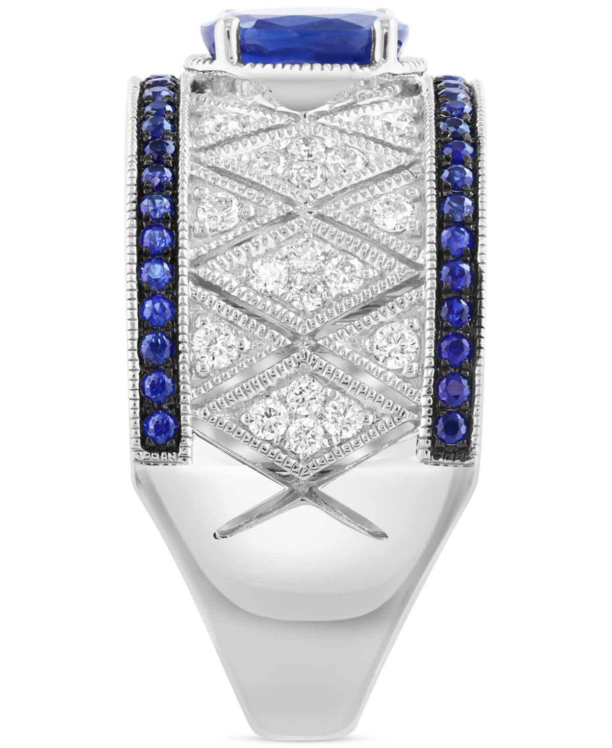 Effy Collection Diamond (3/8 Ct. T.w.) & Sapphire (1-1/4 Ct. T.w.) Ring In Sterling Silver In Sapphire
