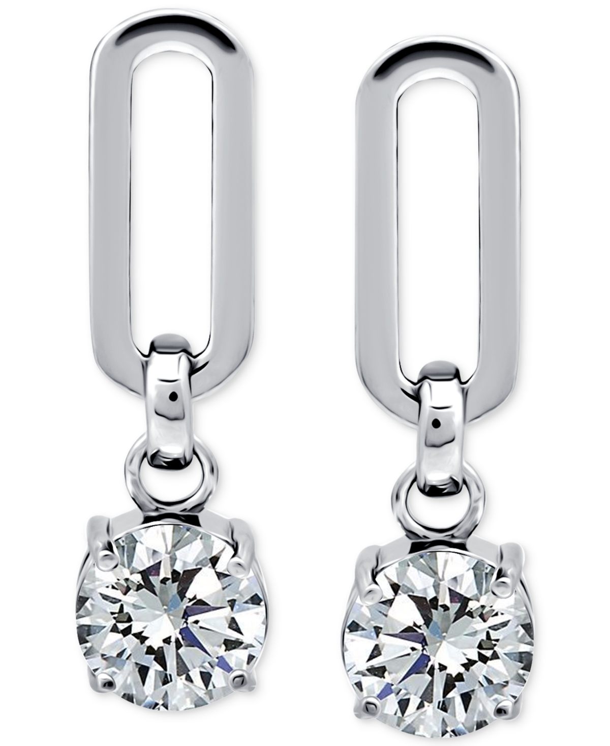 Giani Bernini Cubic Zirconia Oval Drop Earrings In 18k Gold-plated Sterling Silver, Created For Macy's (also Avail In Sterling Silver