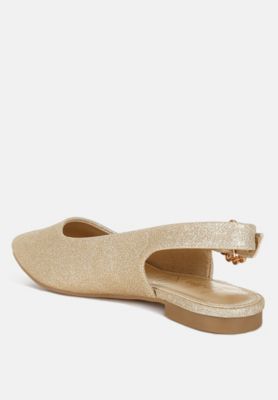 Giora Glitter Slingback Flat Womens Sandals Women