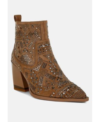 Womens Omishi Stud Embellished Ankle Boots