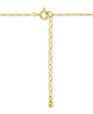 Cubic Zirconia Bezel Solitaire Pendant Necklace in 18k Gold-Plated Sterling Silver, 16" + 2" extender, Exclusively at Macy's