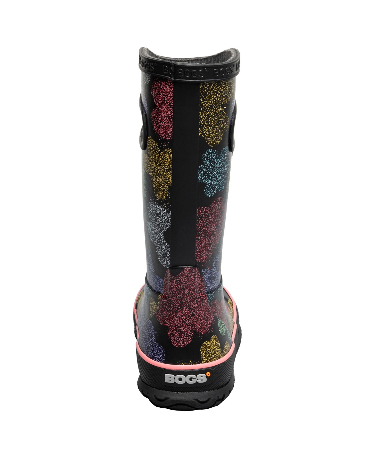 Bogs Little And Big Girls Rain Boot In Black Multi