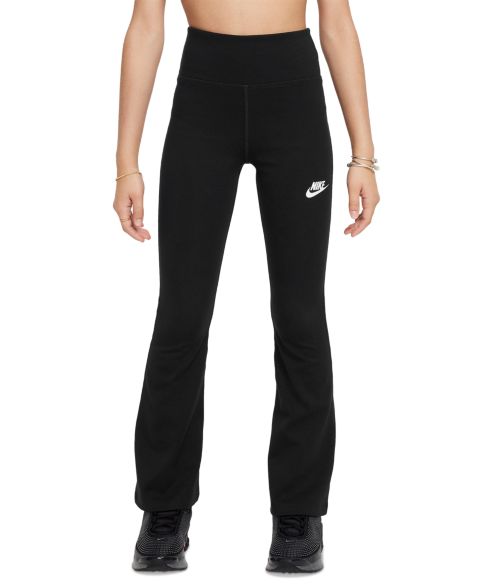 Детские легинсы Nike Sportswear Classic клёш с высокой талией, 8-20, цвет: Чёрный / Белый