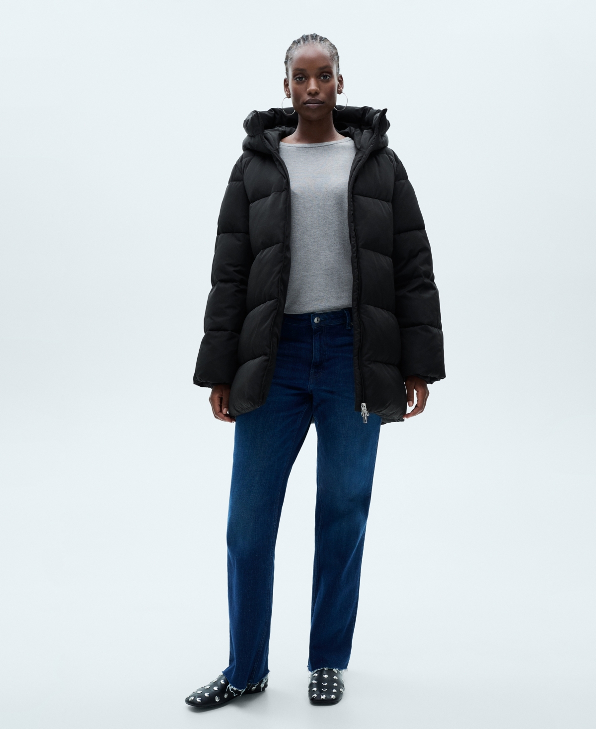 Mango Women's Hood Quilted Coat