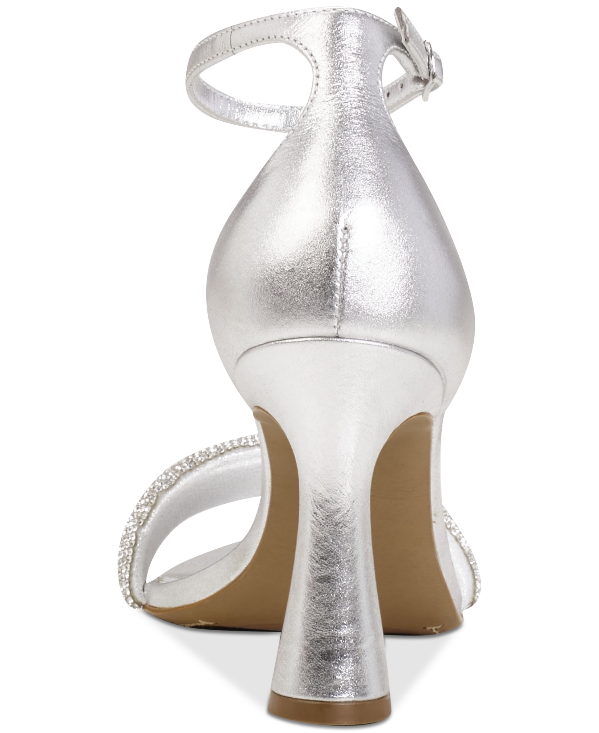 Vince Camuto Penelopy Ankle Strap Sandal In Silver Nappa