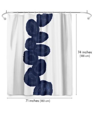 71x74 Shower Curtain - Blue Abstract Design - Indigo Vine by Chaos & Wonder Design