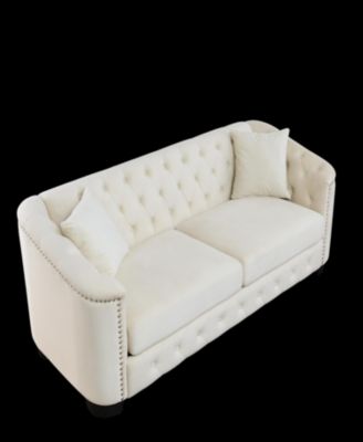 77" Velvet Tufted Backrest Sofa