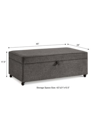 Streamdale Modern Ottoman with Storage and Wheels (Grey