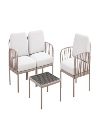 Streamdale Plastic Patio Sofa Armchair with Cushion for Outdoor/Indoor