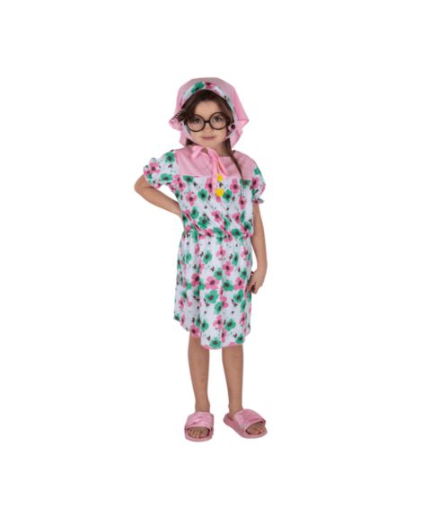 Dress Up America Floral Print Granny Costume Set - Kids Girls