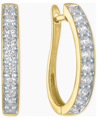 Lab-Grown Diamond Hoop Earrings (1 ct. t.w.) in Sterling Silver or 14k Gold-Plated Sterling Silver