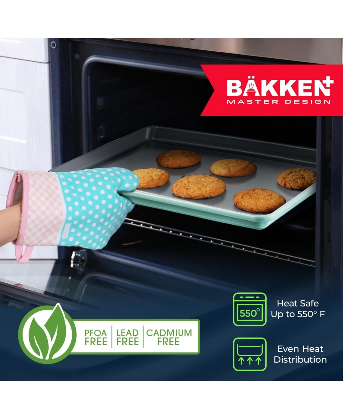 Bakken 8-Piece Stackable Bakeware Set - Ceramic Non-Stick Coating, Baking Sheets, Assorted Baking Pans, Ptfe, Pfoa & Pfos Free