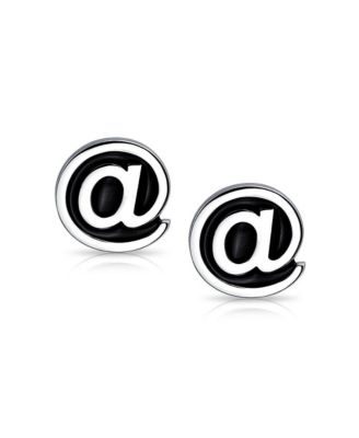Computer Text Geek Symbol Black AT Cufflinks Stainless Steel