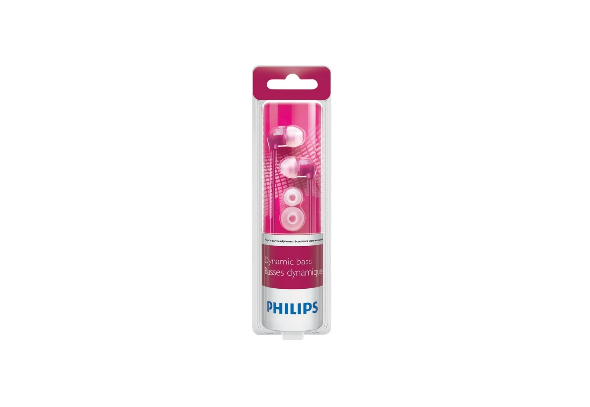 PhilipsWired Headphones - Compact Design, Clear Sound, Lightweight, Comfortable Fit, Tangle-Resistant Cable, 3.5mm Jack - PINK