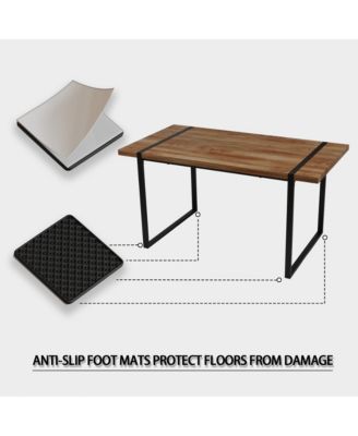 Streamdale 59" Rustic Dining Table & Armless Chairs Set (4