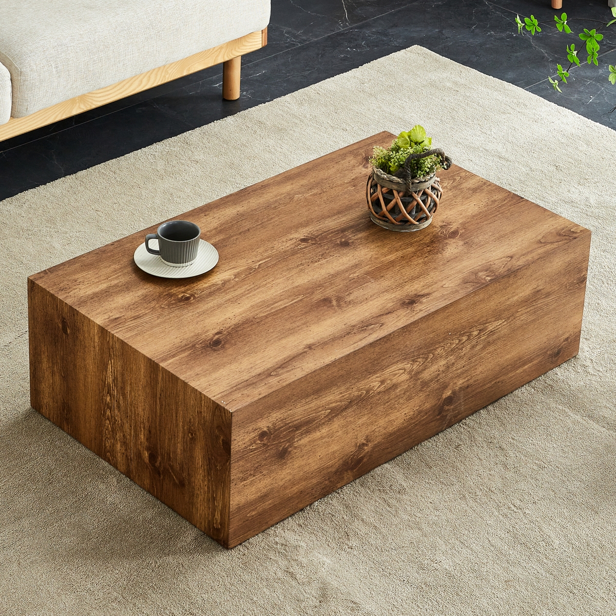 Streamdale Furniture Modern Mdf coffee table with wood texture pattern -39.37x23.62x11.81 inches - stylish and durable design