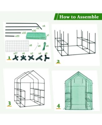 Walk-in Greenhouse 56 x 56 x 77 Inch Gardening with Observation Windows
