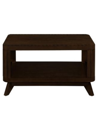 Rectangular Wood Coffee Table for Living Room, 41.5-Inch Coffee Table with Solid Wood Legs, Wood Center Table Tea Table with Open Storage Shelf. Easy Assembly, Espresso