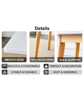 Table and chair set. White sintered stone tabletop, rubberwood legs, foldable computer desk, foldable desk. Solid wood dining chair with small curved backrest and PU cushions. ZD-1545 DX-2361