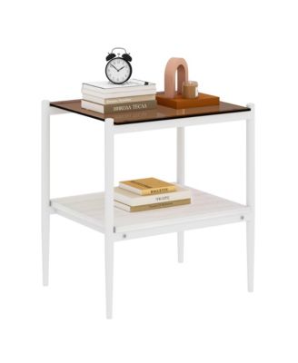 + 2-Piece Set + Glass Top + Modern Design + Rectangle End Table