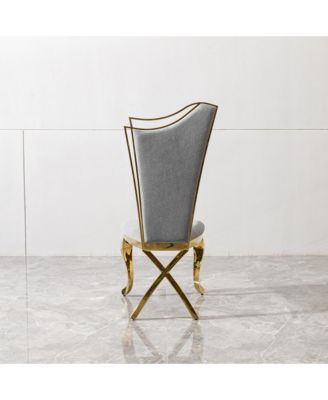 Grey Streamlined High Back Dining Chair (Set of 2)