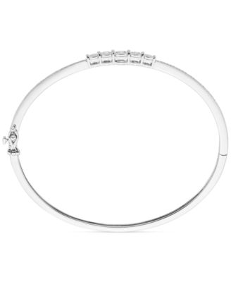 Diamond Five Stone Bangle Bracelet (1/4 ct. t.w.) in Sterling Silver